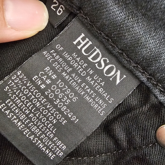 Hudson Jeans Mid Rise Nico Super Skinny Ankle Black Distressed Jeans 26 NWT - Picture 10 of 10